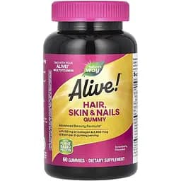 Здоров'я волосся, шкіри та нігтів Nature's Way смак полуниці 60 жувальних цукерок (NWY11534)