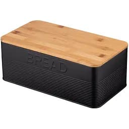 Хлібниця Ardesto Midori з бамбуковою кришкою 33х18х12 см чорна (AR0912BB)