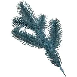 Декоративная ветка 34см Искусственные материалы для декора и флористики с литым эффектом хвои Голубая