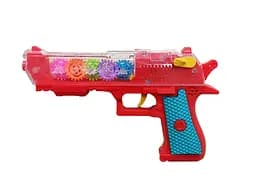 Пістолет 0307 на батарейках, світло, звук, в коробці (6990279410010) Червоний