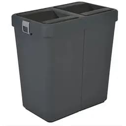 Мусорное ведро Motek двойное 14 л + 14 л с поворотной крышкой Антрацит (COB-428) 