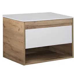 Тумба Мойдодир Oslo 80 Wood ST зі стільницею дуб крафт/Білий