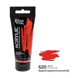 Фарба акрилова Кадмій червоний світлий (620) 60 мл Rosa Gallery