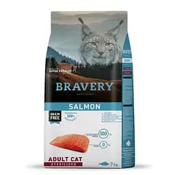 Сухой корм для стерилизованных кошек с лососем BRAVERY Salmon Adult Cat Sterilized 7 кг