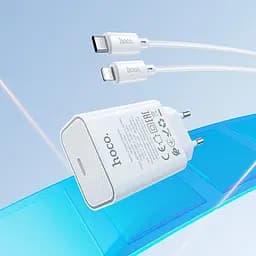 Адаптер мережевий HOCO Type-C to Lightning Benefit single port charger set C143A |1Type-C, 3A/20W, PD/QC| - мініатюра 2
