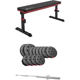 Набір Hop-Sport Premium 69кг з лавою HS-1025 Pro та штангою