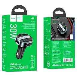 АЗП FM модулятор Hoco E70 PD30W+QC3.0 (1USB-A/1C) Чорний - мініатюра 5
