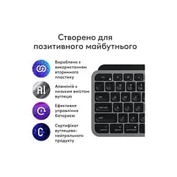 Комплект Logitech MX Keys S Combo для MAC Bluetooth/Wireles UA Space Grey (920-012845) - мініатюра 2