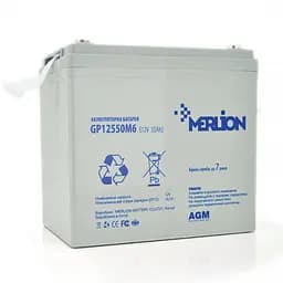 Акумулятор Merlion AGM GP12550M6 12 V 55 Ah