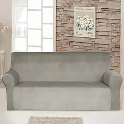 Чехол Love You на диван 2-местный велюр светло-серый (81180)