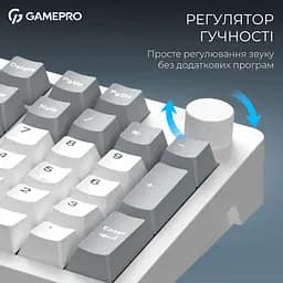 Клавіатура GamePro Asgard Drakkar Keychron Super Red Switch Wireless/Bluetooth/USB White бездротова (MK305WH) - мініатюра 6