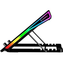 Підставка для ноутбука до 17.3" GamePro CP1140, Black, 15 x 60 мм (2300 об/хв), LCD екран, RGB підсвічування (10 режимів), 5 рівнів висоти, 2xUSB, знімний тримач для смартфона, металева сітка, 400 x 288 x 36 мм, 1.38 кг - мініатюра 4