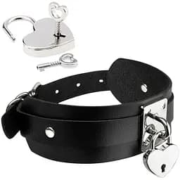 BDSM ошейник Kinky Diva Collar Me! Heart-Lock-Key Collar черный