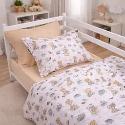 Комплект постільної білизни MirSon бязь Little Teddy gray 2x160x220 см (2200012568255)