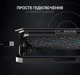 Охолоджувальна підставка для ноутбука до 15.6 дюйма GamePro GPCP-413 2xUSB 2xfans - мініатюра 5