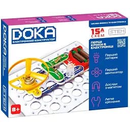 Конструктор DOKA електронний Перші кроки в електроніці (Набір А, 15 схем) (D70709)