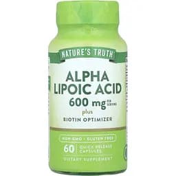 Альфа-липоевая кислота и биотин Nature's Truth Alpha Lipoic Acid 60 капсул быстрого высвобождения (NTH-10073)