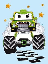 Алмазна мозаїка вибіркова Машинка зелена 15×20 см AMV1227