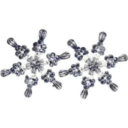 Набір ялинкових іграшок акрилові сніжинки 2 шт 11 см сріблястий акрил (200589)