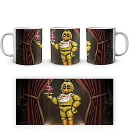 Кухоль GeekLand Five Nights At Freddys П'ять ночей з Фредді Чіка з кексом FN.02.394 330 мл білий - мініатюра 3