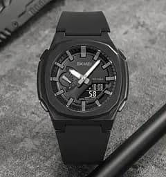 Чоловічий наручний годинник Skmei 2091 цифровий електронний спортивний Black Grey Black, 2091BKGYBK (19153) - мініатюра 2