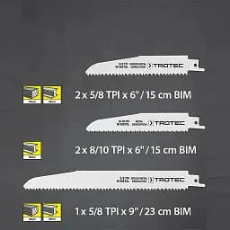 Набір пиляльних полотен для пили шабельної Trotec Wood/Metal Set 5 шт. (DAS302822) - мініатюра 4