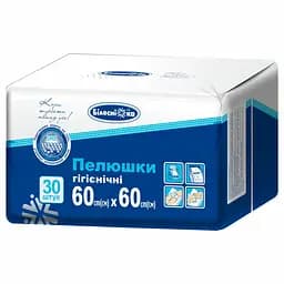 Одноразові пелюшки гігієнічні Білосніжка 60х60 см 30 шт.