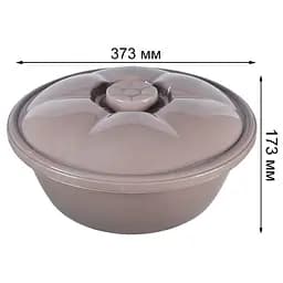 Миска Stars Plast кругла з кришкою какао 10.5 л (94035/как) - мініатюра 2