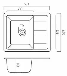 Кухонна мийка Platinum 5851 ARIA (SP000033271) - мініатюра 5