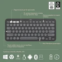 Комплект (Клавіатура та Миша) Logitech Pebble 2 Combo Tonal UA (920-012239) Graphite - мініатюра 11