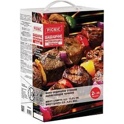 Вино столовое Picnic Шашлычное полусладкое красное 9-12% 2 л