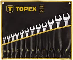 Ключи гаечные комбинированные 13-32мм CrV набор 12шт. Topex hoz0013897