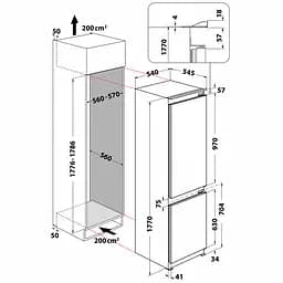 Вбудований холодильник Whirlpool WHC18D011C1 SF із системою Stop Frost - мініатюра 4