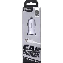Автомобильное зарядное устройство INKAX CD-12 Car charger + Type-C cable 2USB 2.1A White