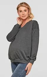 Світшот трикотажний для вагітних і мам-годувальниць oversize Liverpool розмір 2XL-3XL Lullababe Темно-сірий - мініатюра 2