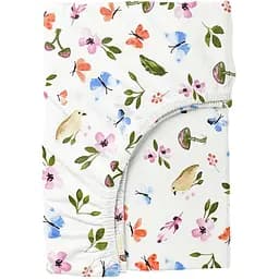 Простирадло Cosas на резинці 90х200 birds mushrooms, білий (BirdsMushrooms_90x200x20)