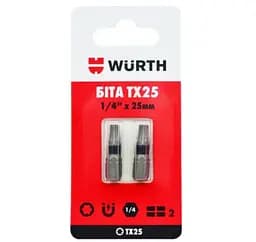 Бита Wurth TX25 1/4IN L25 мм 2 шт. в блистере (16143125902)