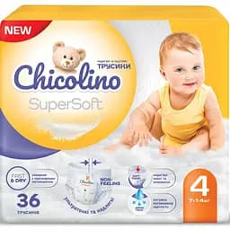 Подгузники Chicolino Super Soft Размер 4 (7-14 кг) 36 шт, 4 Упаковки (4823098414650)