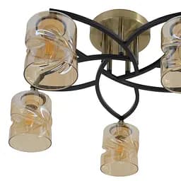 Люстра стельова Brille класична в зал E27 60W AB+BK (LK-664C/5) - мініатюра 2