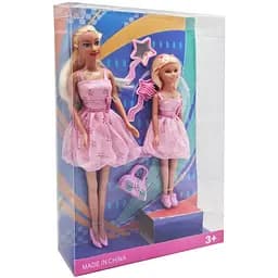 Игровой набор Кукла с дочкой Bambi DEFA 8126 с аксессуарами Розовый