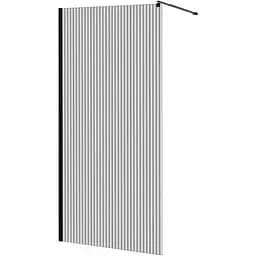 Душова стінка Imprese Walk-In з профілем та тримачем, 100x200 см, скло mávat black matt s09110004MV, інтимато, чорний матовий