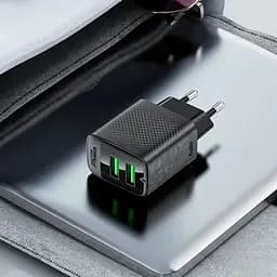 Зарядний пристрій Acefast 2xUSB 12W (USB-Ax2) A86 Black (6974316283270)