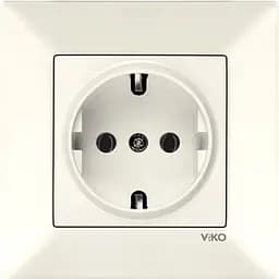 Розетка із заземленням VIKO Meridian кремовий (90970208-WH)