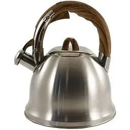 Чайник Zauberg нержавіюча сталь коричнева ручка зі свистком 3.5 л (ZB18/3.5 W)