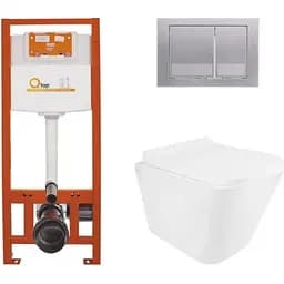 Набір Q-tap Nest 4 в 1 підвісний унітаз Tern Ultra Quiet 490x365x325 + комплект інсталяції QT1733052EUQW45157