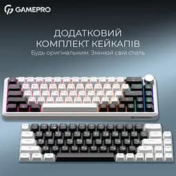 Клавиатура беспроводная игровая механическая GamePro MK-210-W Pro White-Black QLAB Orange Switches Hot-Swap - мініатюра 7