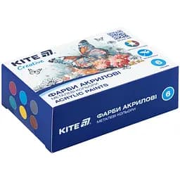 Фарби акрилові Kite Creative 6 металевих кольорів по 20 мл (K-273)