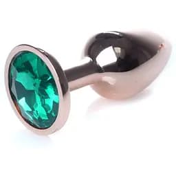 Анальна пробка Boss Of Toys Boss Series - Jewellery Red Gold Plug Green S, BS6400115, Золотий / Зелений