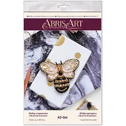 Набір для вишивання бісером Abris Art прикраси Золота бджілка AD-066 на натуральному полотні