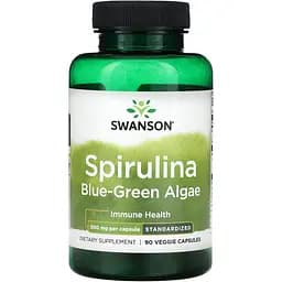Натуральна добавка Swanson Spirulina Blue-Green Alhae 500 mg 90 капсул
